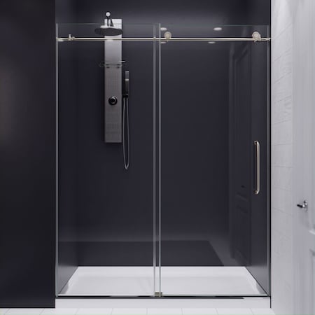 Anzzi Madam 60" x 76" Frameless Sliding Shower Door in Brushed Nickel SD-AZ13-02BN